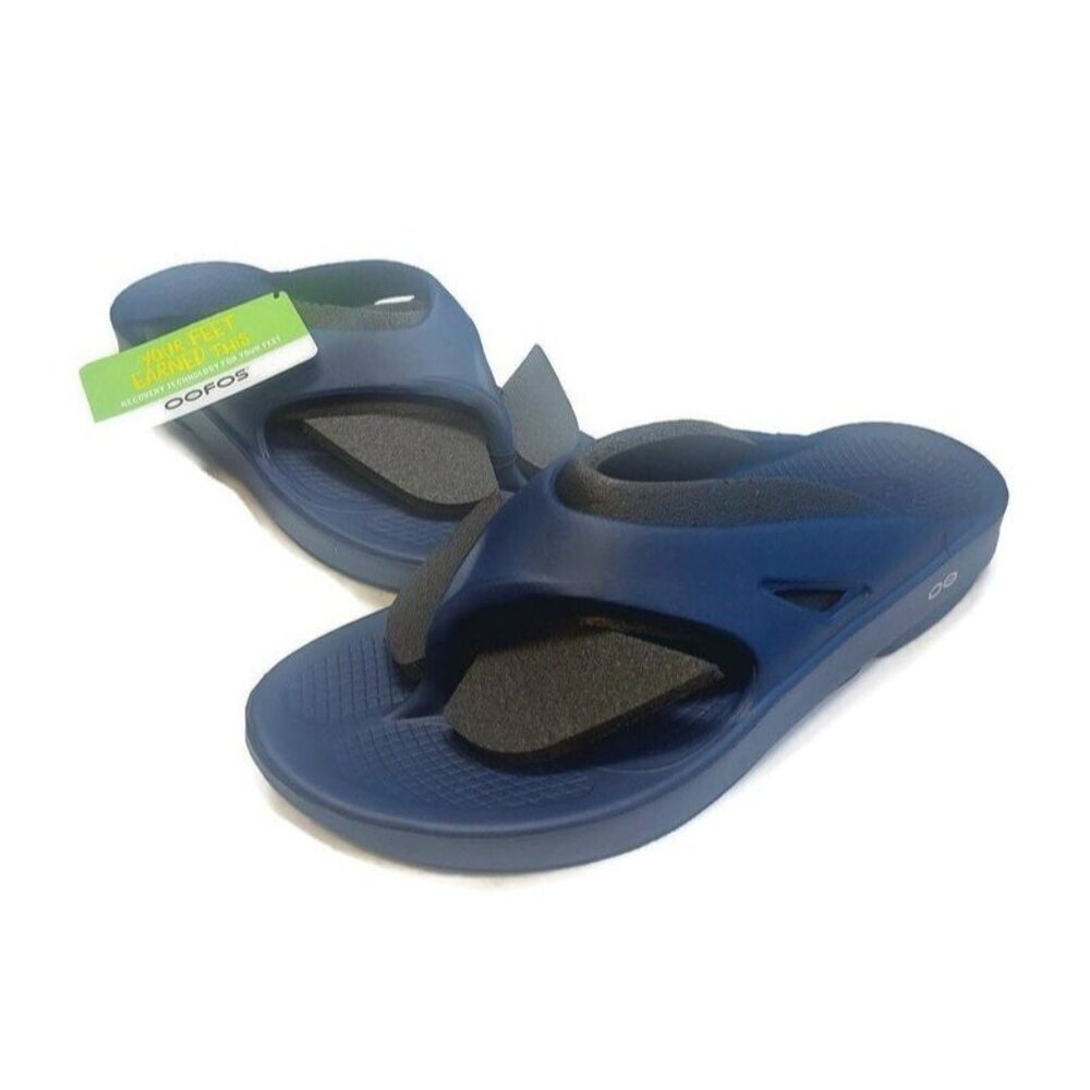 OOFOS Mens Size 12 Womens Size 14 Ooriginal Recovery Slide Pool Sandal Navy Blue - Picture 5 of 9
